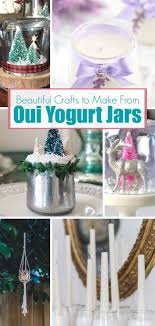 Beautiful Crafts You Can Make With A Recycled Oui Yogurt Jar Crafts With Glass Jars Jar Crafts Diy Crafts For Kids