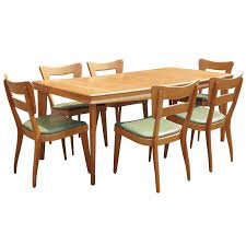Vintage set of 6 mid century colonial heywood wakefield maple dining chairs. Heywood Wakefield Extension Dining Table And Six Chairs At 1stdibs