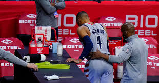 Westbrook had to limp off following the collision with philadelphia's furkan korkmaz. Nba Fans Banned For Throwing Popcorn At Russell Westbrook And Spitting At Trae Young Cbs News