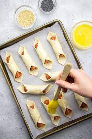 · swipe each hot dog with . Pigs In A Puff Pastry Blanket Veronika S Kitchen