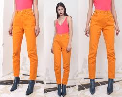 Find here orange juice, citrus juices manufacturers, suppliers & exporters in india. 90s Neon Orange High Waist Jeans Etsy