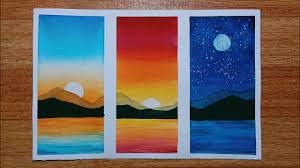 One up level ideas for making watercolor painting is not as difficult as you might imagine. Easy Watercolor Painting Ideas For Beginners Step By Step Tutorial Sunrise Sunset And Night Sky Youtube