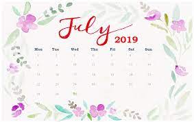 Watercolor July 2019 Desk Calendar Desktop Wallpaper Calendar July Calendar Desktop Calendar