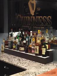 Led Lighted Liquor Shelves Illuminated Home Bar Displays 2 Tiers Bar Displays Bottle Display Bar Shelves