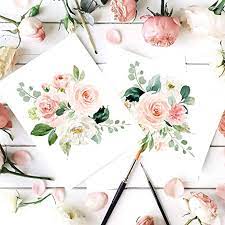 Watercolor white pink floral bouquet wallpaper mural. Amazon Com Adoren Studio Watercolor Floral Art Prints Set Of 2 Flower Paintings Floral Wall Decor Blush Peony Flower Pictures Watercolor Flower Wall Art Nursery Art Girls Room Posters Prints