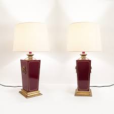 Great savings & free delivery / collection on many items. Set Of Burgundy Bakelite Brass Table Lamps 1960s Design Market