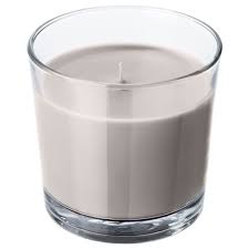 Ikea Sinnlig Nutmeg And Vanilla Gray Scented Candle In Glass Unscented Candle Scented Candles Glass
