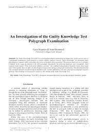 This query for a solihull lie detector test related to false allegations of theft made against an employee early last year. Pdf An Investigation Of The Guilty Knowledge Test Polygraph Examination