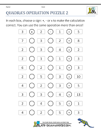 Multiplication, division, rounding, fractions, decimals , telling time, counting money, order of operations, factoring, roman numerals, geometry our grade 4 math worksheets help build mastery in computations with the 4 basic operations, delve deeper into the use. Math Puzzle Quadras Operation Puzzle 2 Gif 1000 1294 Maths Puzzles Third Grade Math Puzzles 2nd Grade Math Worksheets