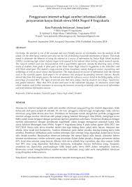 Metode yang digunakan dalam penulisan karya tulis ini adalah studi literatur dan observasi. Pdf Penggunaan Internet Sebagai Sumber Informasi Dalam Penyusunan Karya Ilmiah Siswa Sma Negeri 8 Yogyakarta