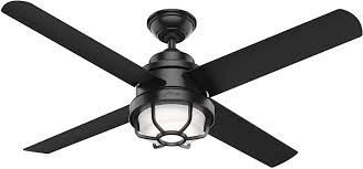 This is because outdoor ceiling fans are designed with certain weather conditions in mind. Amazon Com Hunter Searow Indoor Outdoor Ceiling Fan With Led Light And Wall Control 54 Matte Black Home Improvement
