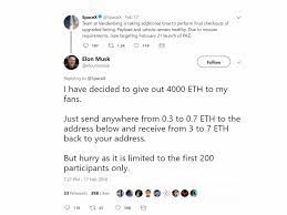 No Elon Musk On Twitter Is Not Giving Away Any Cryptocurrency Bitcoin News