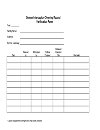 Grease trap cleaning log instructions 1. Fillable Online Lcats Grease Interceptor Cleaning Record Lcats Fax Email Print Pdffiller