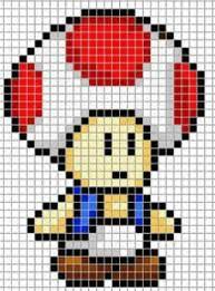 Pixel Art Toad | Grille pixel art, Dessin pixel, Pixel art minecraft