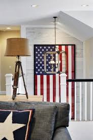 For business, promotion, events, decoration or just for fun, custom flag printing can be a great way to showcase your designs, raise awareness of your brand, make a powerful statement or add some custom flair to your home. 20 Ways To Decorate With The American Flag Homes Com Home Decor Americana Decor Decor