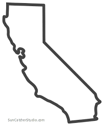 California Map Outline Printable State Shape Stencil Pattern California Outline Silhouette Stencil California Map