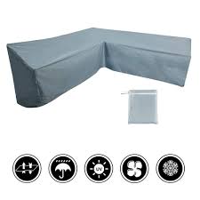 Corner rattan sofa set outdoor garden furniture black brown grey with cover. Miuline L Shaped Garden Furniture Covers Dustproof Heavy Duty Outdoor Patio Rattan Corner Sofa Cover With Storage Bag For Moving Or Sunscreen 215x215x87cm Grey Buy Online In Bahamas At Bahamas Desertcart Com Productid
