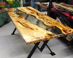Resin River Dining Table Ad Wood Table Resin Furniture Amazing Resin