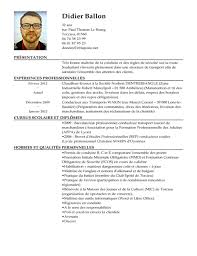Exemple De Cv Chauffeur Livreur Exemples Modeles De Cv