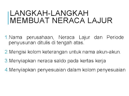 E langkah langkah pembuatan neraca lajur ersiapkan neraca susunlah kertas kerja 10 kolom terdiri dari neraca saldo contoh neraca lajur perusahaan jasa beserta laporan latihan soal penyusunan kertas kerja neraca saldo ajp aj penutup neraca saldo penutup Neraca Lajur Hajar Cherry Puspalillah S Ab M