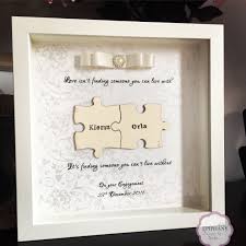 Here's how the peel and stick pieces looked out of the package. Jigsaw Puzzle Engagement Or Wedding Day Frame Personalised With Quote By Epiphany Designs Ni Puzzle Frame Puzzle Piece Picture Frames Frame Diy