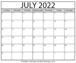 free printable july 2022 calendar