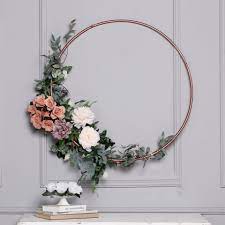 I found some gold hoops at the thrift store the other day and just knew that i could make something i used this burlap twine to make little hangers for my wreaths. Efavormart 24 Heavy Duty Rose Gold Metal Floral Hoop Wreath Hanging Rings For Wedding Party Decoration Wreaths Home Kitchen Femsa Com