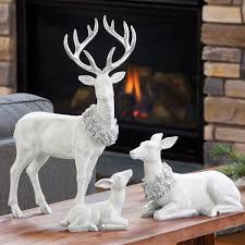 Indoor Tabletop Decorative Christmas Deer Family Set Of 3 Pieces Christmas Deer Deer Family Holiday Decor Christmas
