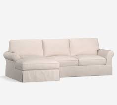 Slipcovered sectionals are designed to be casual and comfortable which makes them slipcovered sectional sofas for every type of room. Pb Comfort Roll Arm Slipcovered Sofa Chaise Sectional Pottery Barn