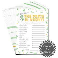 Here's a free printable baby shower price is right game to play at your party! Amazon Com Price Is Right Baby Shower Game Fun Baby Shower Game Coed Baby Shower Game For Boys Girls Or Gender Neutral Set Of 50 Home Kitchen
