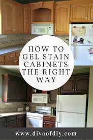 How To Gel Stain Your Cabinets With Ease In 2020 Stained Kitchen Cabinets Staining Cabinets Gel Stain Kitchen Cabinets
