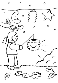 Drucken Sie Das Motiv Aus Und Reichen Sie Ihrem Kind Seine Malstifte Dann Kann Es Das Madchen Im Kindergarten Beim Laterne Laternenumzug Ausmalbilder Ausmalen