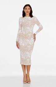 Dress the Population Emery Sequin Long Sleeve Body-Con Midi Dress