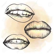 Sticking out tongue stock illustrations A Set Of Lips On A Watercolor Background Open Mouth With Tongue Royalty Free Cliparts Vectors And Stock Illustration Image 66781502