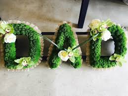 Dad artificial silk funeral flowers any 3 letter tribute memorial flowers son. Dad Tribute Buy Online Or Call 0121 706 2905
