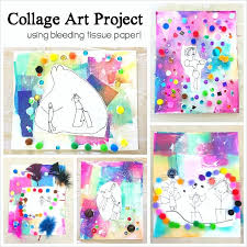 Does an hour searching through construction paper bunnies and tissue paper mosaics online when it comes to art activities for preschoolers, it's more about experimenting with different materials than creating a masterpiece. Collage Art Project For Kids Using Bleeding Tissue Paper Buggy And Buddy