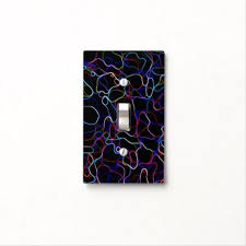 Neon Multicolor Lines Light Switch Cover Classy Gifts Vintage Diy Ideas Light Switch Covers Line Light Light Switch