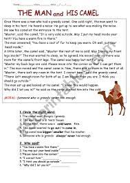 Once there lived a camel and a jackal. The Man And His Camel Esl Worksheet By Schulzi