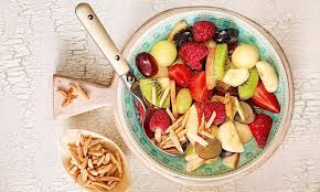 Frischer Obstsalat Mit Mandeln Rezept Obstsalat Mandeln Lecker