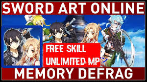 Sword Art Online Memory Defrag Mod Apk Hack Free Skill Unlimited Mp Sword Art Online Sword Art Art