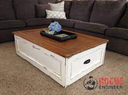 With storage, it's best to avoid tables that are made of 100% metal because the drawers can be difficult to manipulate. Diy Coffee Table With Storage Free Plans Rogue Engineer Diy Storage Coffee Table Furniture Diy Coffee Table Plans