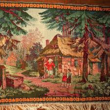 Hansel And Gretel Gingerbread House And The Witch Gobelin Tapestry Wall Carpet Vintage German Vintage Germany Vintage German Wall Carpet