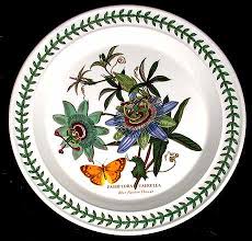Portmeirion Botanic Garden Dinner Plate Passion Flower Portmeirion Pottery Blue Passion Flower Passion Flower