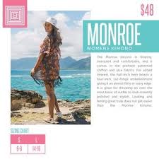 L Lularoe Monroe Kimono Sheer Fringe Paisley Boutique