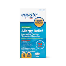 Equate Allergy Relief Loratadine Tablets 10 Mg Antihistamine 45 Count Walmart Com Walmart Com