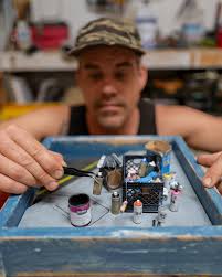 My happy place 🎨✨ Captured in the studio by @carlyealey ❤️ #modelmaker  #scalemodel #modelmaking #scale #scalemodels #miniature #diorama #model  #modelkit #scratchbuilt #modelmakers #plasticmodel #handmade #design  #modelbuilding #scratchbuild ...