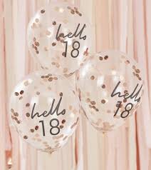 Rose gold balloon bouquet (9 pack) ch2. 18th Birthday Party Decorations Tableware Balloons Party Packs