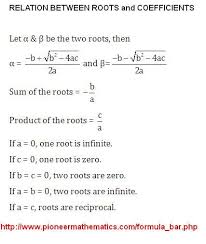 Relation Between Roots And Coefficients Pioneer Mathematics Maths Formula Math Formulas Teaching Math Teaching Chemistry