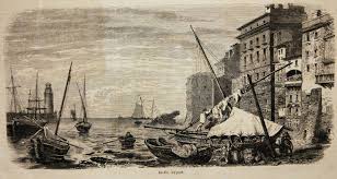 Corsica Bastia Gravures Vue De Bastia Vieux Port Et Rocher Du Dragon Litho Photos Anciennes Bastia Vieux Port