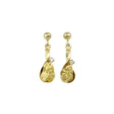 These are 5x thick 18k gold plated made to look genuine and last a long time. Gold Nugget Drop Earrings With Diamonds Alaska Jewelry
